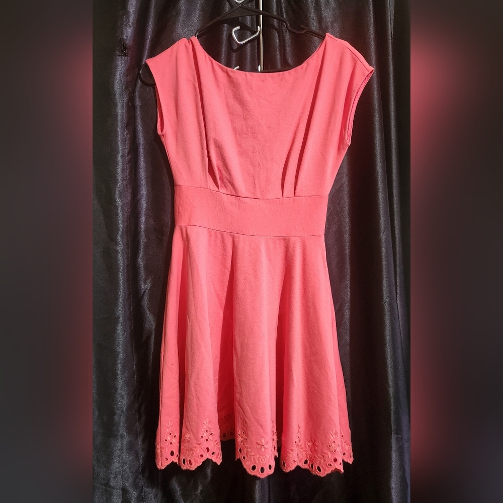Elegant Coral Cap Sleeve Dress Kate Spade